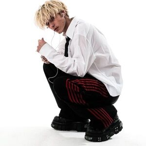 Heaven Can Wait - TRACK JEANS (BLACK/RED)